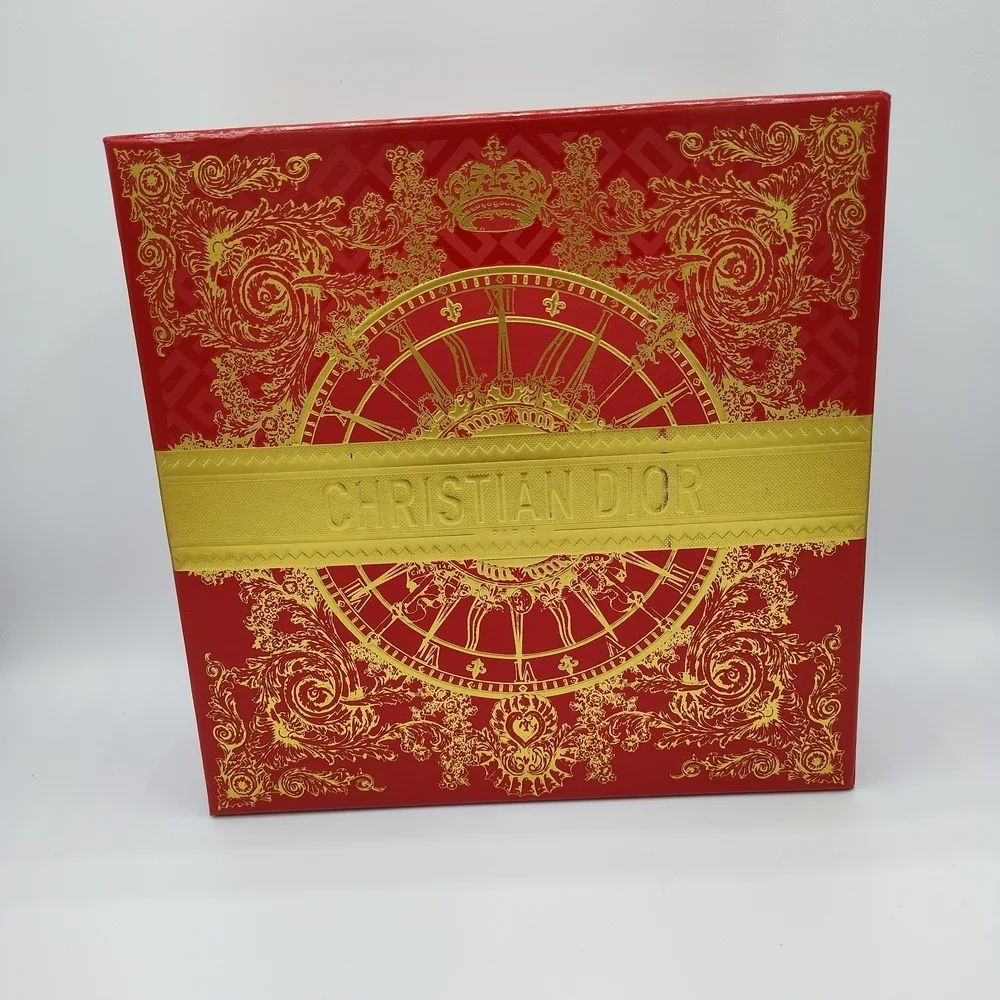 DIOR Holiday 2023 Red & Gold Gift Box Medium VIP Gifting Set w/Tissue & Shred